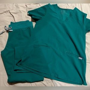 Womens Figs Scrub Set Hunter Green